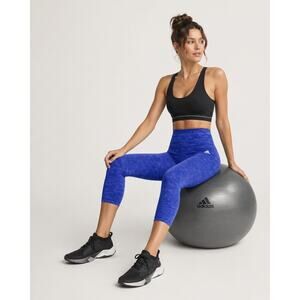 Adidas Purple Cropped Leggings Large Athletic Workout Yoga Capri Pants